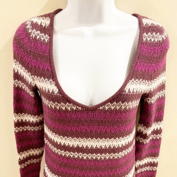 Free People Fair Isle Sweater Tunic Purple Size Small - Picture 2 of 15